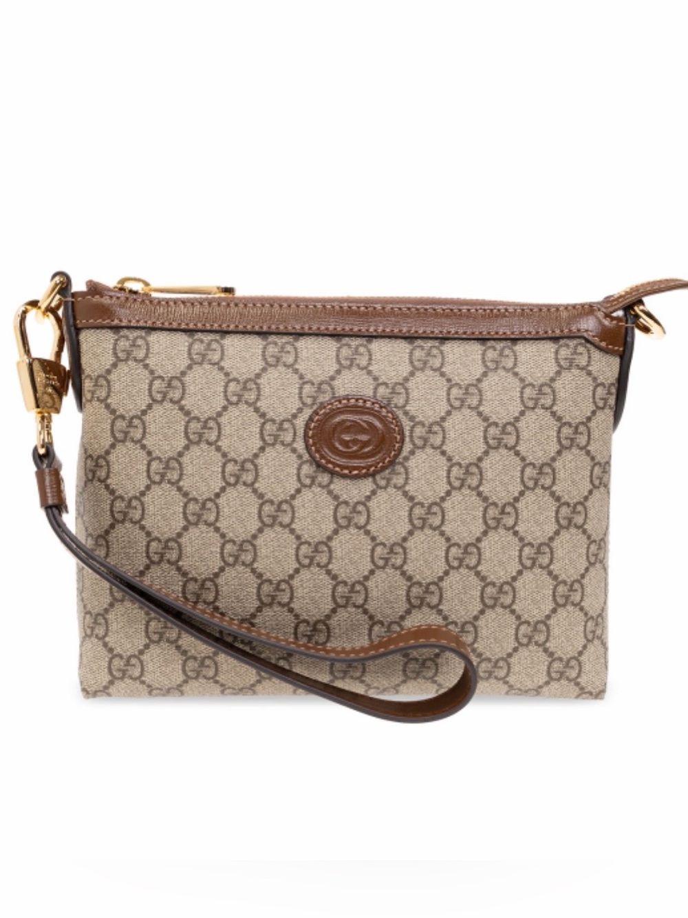 GUCCI GG supreme wristlet pouch crossbody bag